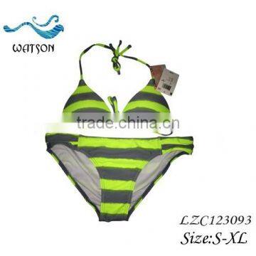 Bright Green /Grey Sexy Stripes Swimwear