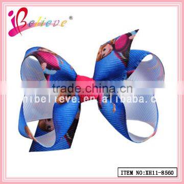 High quality kids ribbon bow hair clip,wholesale frozen hair bow hair jewelry