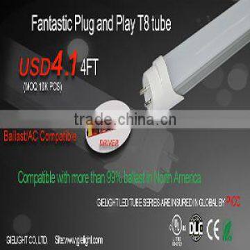 ul approved t8 led tube 120cm 18w china supplier