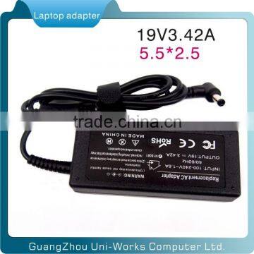 19v3.42A 65w 5.5*2.5mm laptop adapter for asus