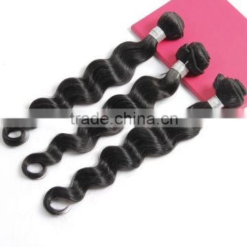 Factory Price Virgin Brazilian Human Hair Weft, Unprocessed Natural Black Loose Wave Hair Extension