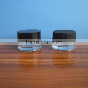 Custom made logo 5ml clear empty glass cream jar