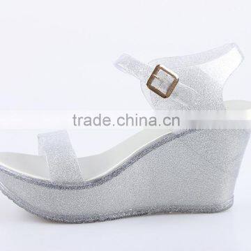2016 Best Selling Plastic Ladies Shoes Fashion Pvc Jelly Shoes Straps Wedge Melissa Shoes Ss16 photo-6