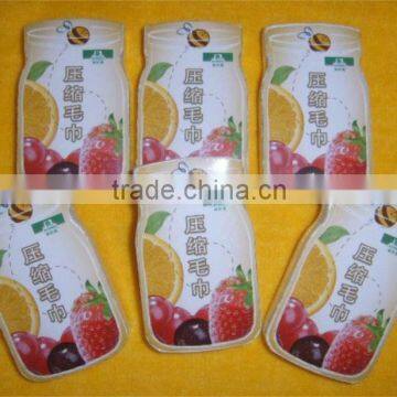 customized shape 100% cotton compressed compact cotton towel, promotion Towel