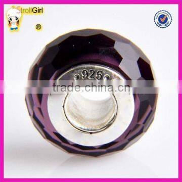 Authentic Sterling Silver Murano Sea Glass Bead Solid Sterling Silver Beads