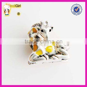 925 sterling silver animal Charm Beads giraffe enamel beads