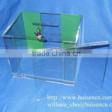 Popular acrylic ballot box with sign holder and lock