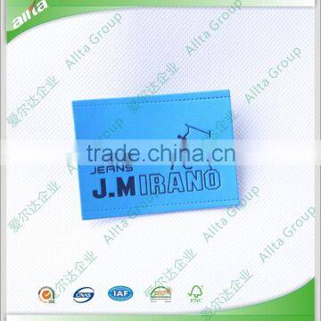 High Quality Custom Debossed PU Leather Label Patch Printed Leather Tags photo-3