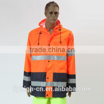 Hooded High Light Custom Waterproof Refective Safety Jacket