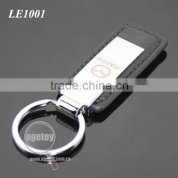 Japan Automobile Sales Servicshop 4S Custom Promotional Rectangle Black Leather And Metal Key Chain For Car photo-2
