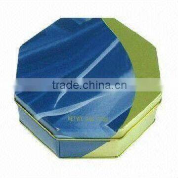 Chocolate Tin Box with Food Grade Tinplate, CMYK Printing