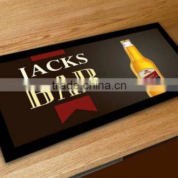 cheap OEM logo hot transfer printing knitted bar runner table beer mat