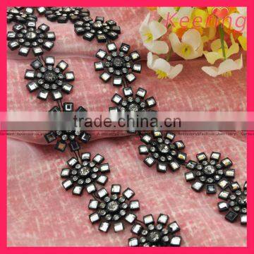 fancy plastic rhinestone chain trimming wholesale WRC-165