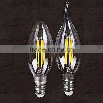 LED Candle Light Bulb C35 E12/E14 4W for Chandelier Lighting