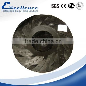 Rubber lined centrifugal slurry pump impeller