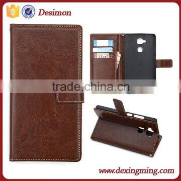 Desimon Factory Flip Leather wallet cover case for Huawei ascend Mate 7