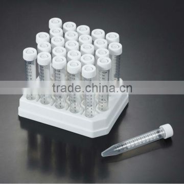 Laboratory 15ml PS Centrifuge Tubes in Plastic Rack