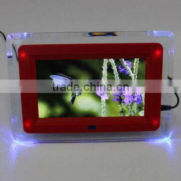 7" TFT LCD Multi-functional Digital Photo Picture Frame+Remote 4 LED Lights