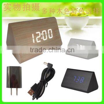 Christmas gift led digital wooden alarm clock