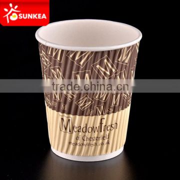 High quality christmas Ripple coffee paper cups with food grade paperboard.