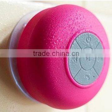 Lovely pink wireless handfree waterproof bluetooth shower speaker