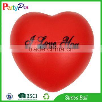 Partypro China Manufactory Free Sample Toys Wholesale Custom Logo Red Heart Shape Stress Balls