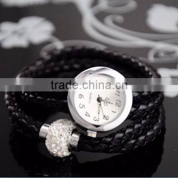 Beautiful Women Woolen Bracelet Watch Fashion Black Color Wrist Watch photo-3