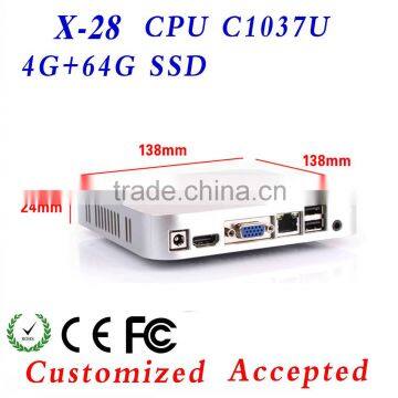 audio output pc mini linux computers mini-itx case X28 C1037U support full-screen movies and 2D games Factory price!hot selling!