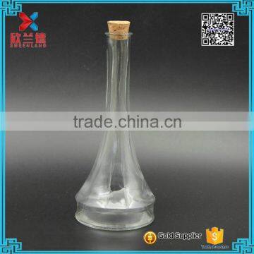 wholesale round unique clear airtight decorative glass wine bottle 200ml