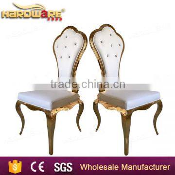 luxury design dubai gold stainless steel frame banquet wedding dining chair