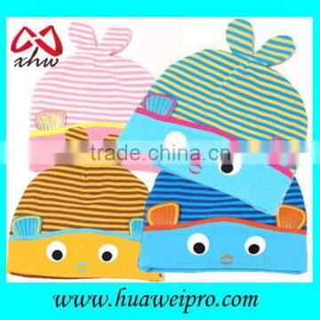 Trendy fancy baby hats custom cotton baby beanie handmade kids bonnet