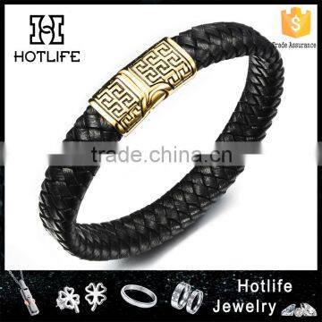 top selling products genuine leather magnetic buckle bracelet with symbol for church anniversary gift