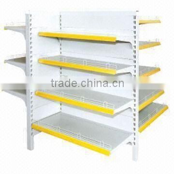 Supermarket Display Shelf with Hook Fittings for Logo Display, Available in Various Colors