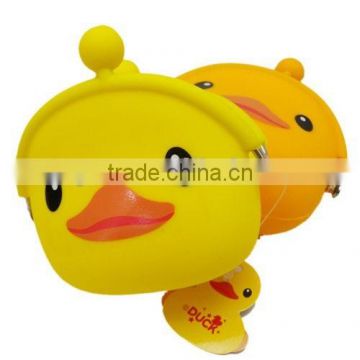 yellow duck rubber squeeze coin purse