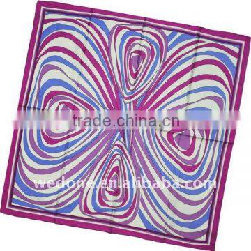 Funny Face Printed Twill Silk Square Scarf Purple/Blue