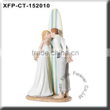 hot selling morden beach theme resin wedding cake topper