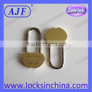 Hot sale 40MM brass double heart Love Padlock For 2014 valentines gift