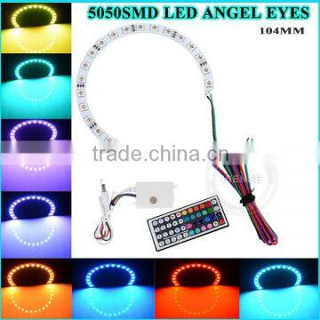 RGB Color 104mm DC12V Black PCB Semi Circle 5050 Smd Angel Eyes Auto Parts German Cars photo-4