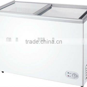 310L flat glass door freezer s liding glass door freezer chest freezer 300L with lock and key