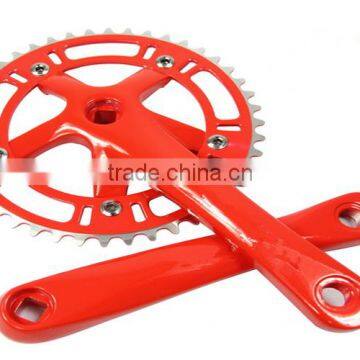 Single speed bicycle alloy chainwheel and crank