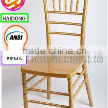 light gold PC Resin Plastic party hotel wedding banquet rental resin Chiavari chair