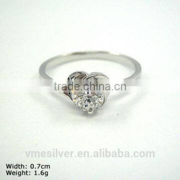 [RZD-0012] 925 Sterling Silver Ring with CZ Stones Wedding Ring Beautiful Ring