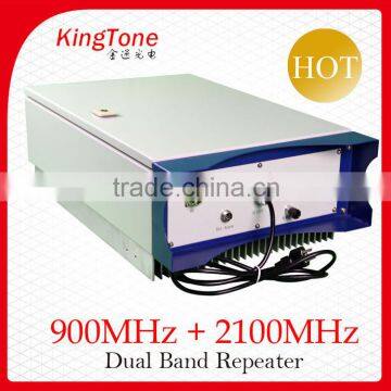 Kingtone repetidor dual band repeater 900 2100MHz 2g 3g mobile signal booster repetidor sinal celular 37dBm 5watts repeater