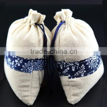 Blue and white porcelain popular cheap jute drawstring bag for promoting                        
                                                                                Supplier's Choice