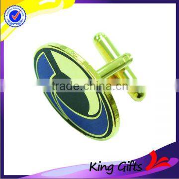 Oval-shaped gold plating hard enamel custom cufflinks