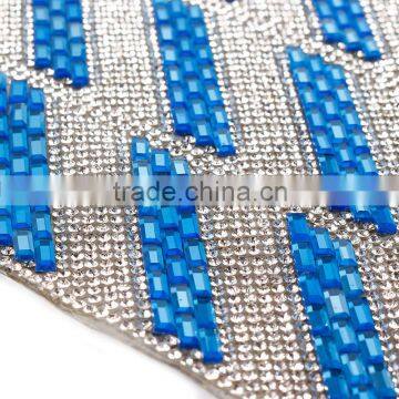 fashion metal base crysta Strass mesh trimming metal base crystal