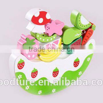 Wooden Crescent Balance Fruit And Cake Stringing Beads Game photo-2