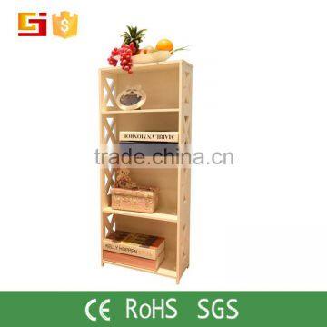 Hot Sale Modern Diy 4 Tier Wooden Bookshelf White