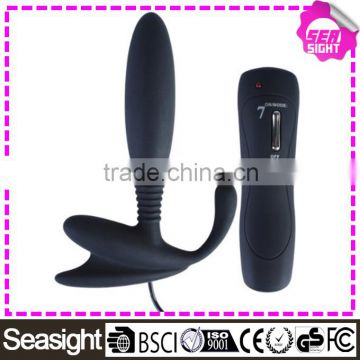 Black Utimi Male electronic prostate Massager Silicone 7 Speed prostate massage tool