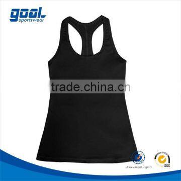 Wholesale cheap blank polyester breathable women Y back gym singlets custom crop tank top